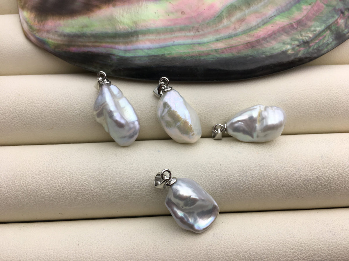 1pc AAA 10-11mm white long keshi pearl pendant necklace,S925 Sterling silver pendant,NC1-T29
