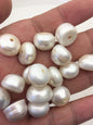 10pcs AA Very Big 15-16mm Big white button freshwater pearls,2.2mm large hole,SM15-2A-2