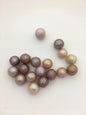 18pcs AAA 10.5-12mm purple round Carved Freshwater Pearl - no hole - Hand Carved - CAC-T3