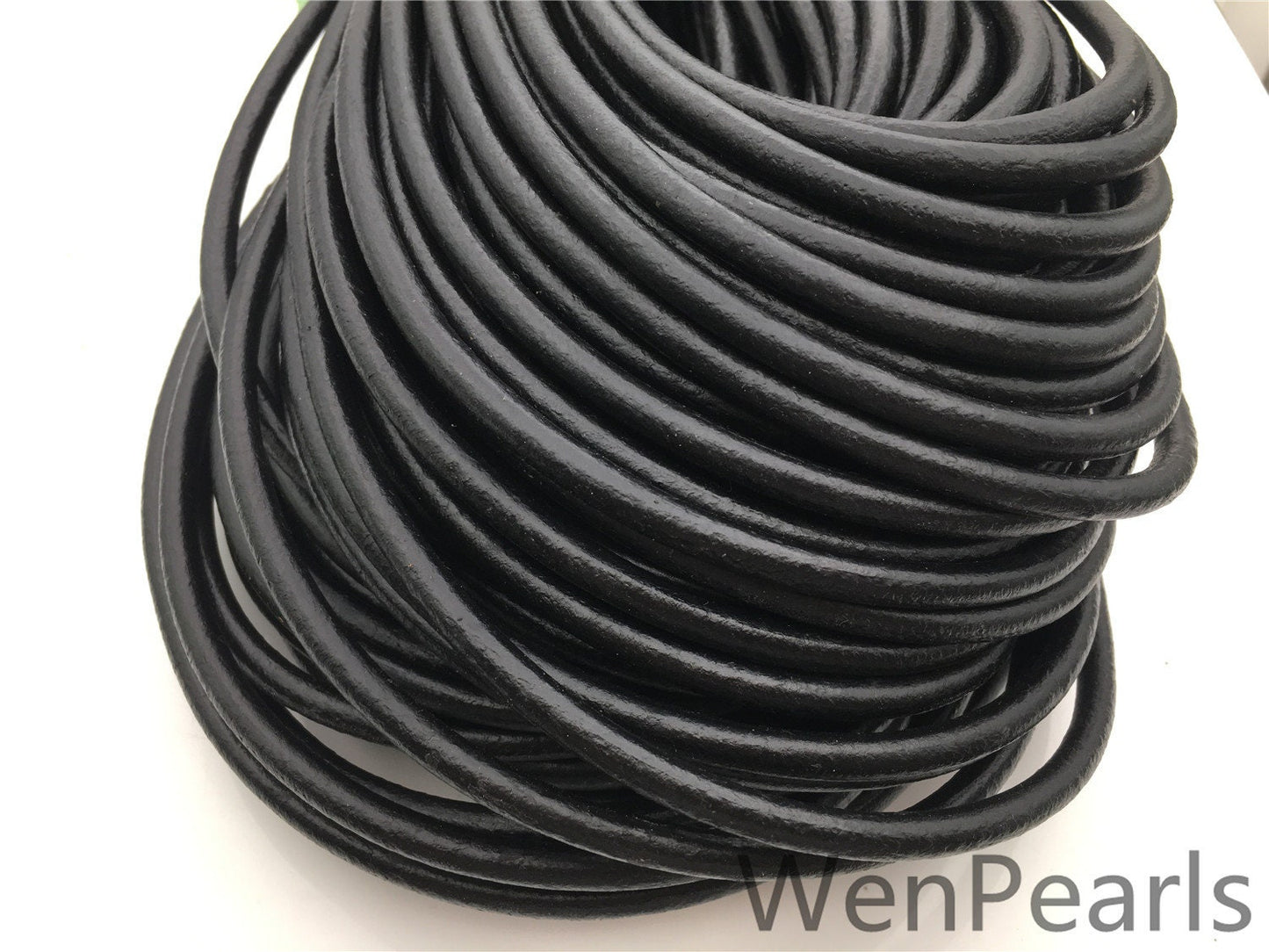 1/2/5/10 yards 6mm Black Color Round Leather Cord,Wholesale Jewelry Supplies,Distressed Matte Finish,LC6-204
