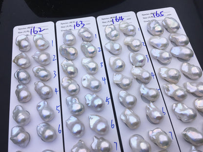 AAA 13-15x18-22mm White Flame ball Pearl Pairs - large Baroque freshwater pearl pairs,top half hole,FL15-3A-8-68