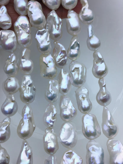 15.5'' AA 12-15mm white flame ball pearl,FL15-2A-5-6