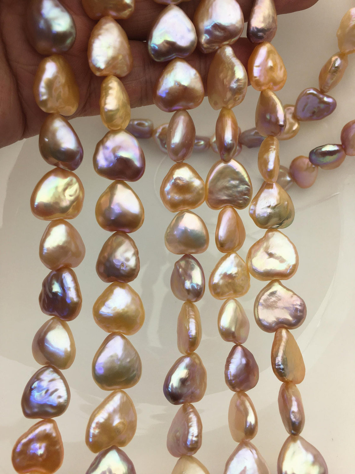 AAA 13-15mm Colorful Big Thick heart Freshwater Pearl,ZS-119-44