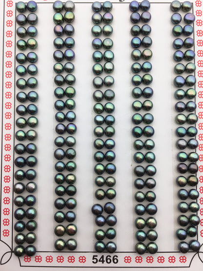 10 pairs AAA 3.5-4mm tiny peacock green button round freshwater pearls,pairs for pearl earrings material,BTN3-T2