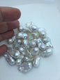 19pcs AAA/AA+ 13-16mm white flame ball pearl,1.0mm large hole,FL15-T4-18