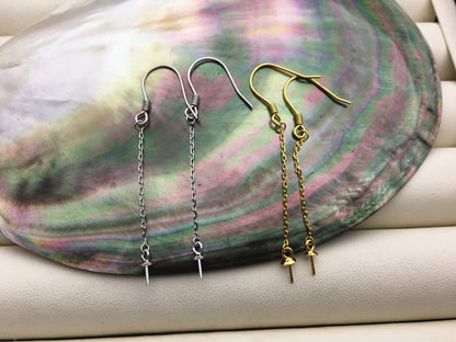 2 pairs Silver/Gold S925 Sterling Silver dangle hook,Sterling Silver, for dangle earrings,DIY,wholesale,ASL-ER-021