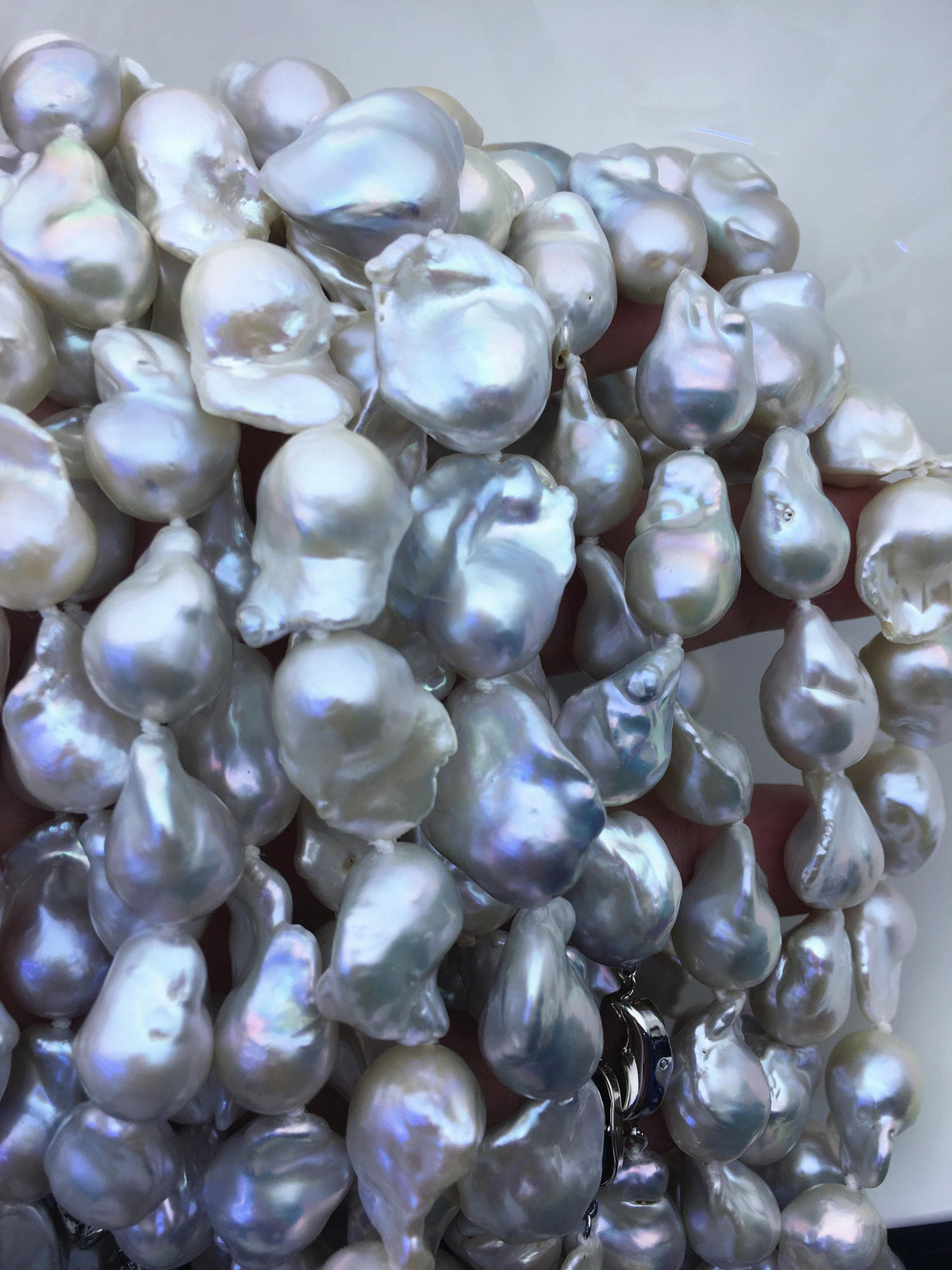 18'' AAA 13-17mm white baroque flame ball freshwater Pearl necklace,genuine freshwater Pearl necklace,NPN1-T63-1