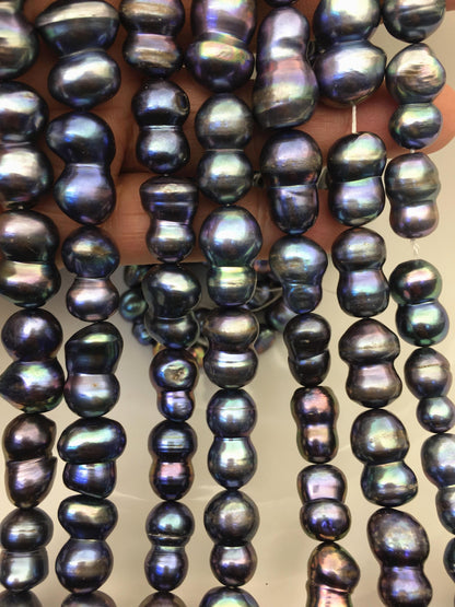 AA+ 9-12mm blue black Gourd baroque pearls, Baroque Gourd,DIY,high luster,ZS-114-1