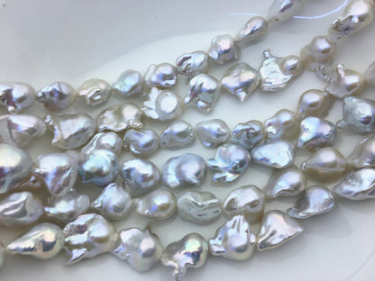 15.5'' AAA 13-18mm white flame ball pearl,FL15-3A-7-1