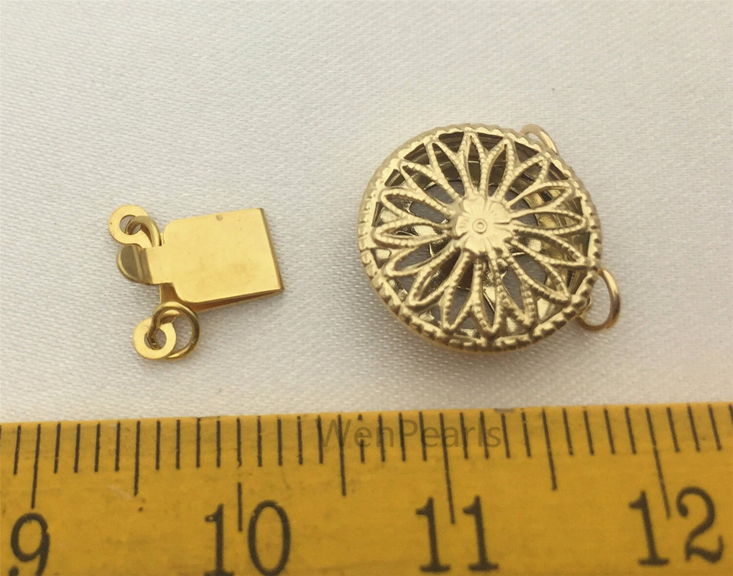 Two Strand Pearl Clasp, 14k Gold Filled Round Filigree Clasp-12.5mm,wholesale price,AGF-CL-002