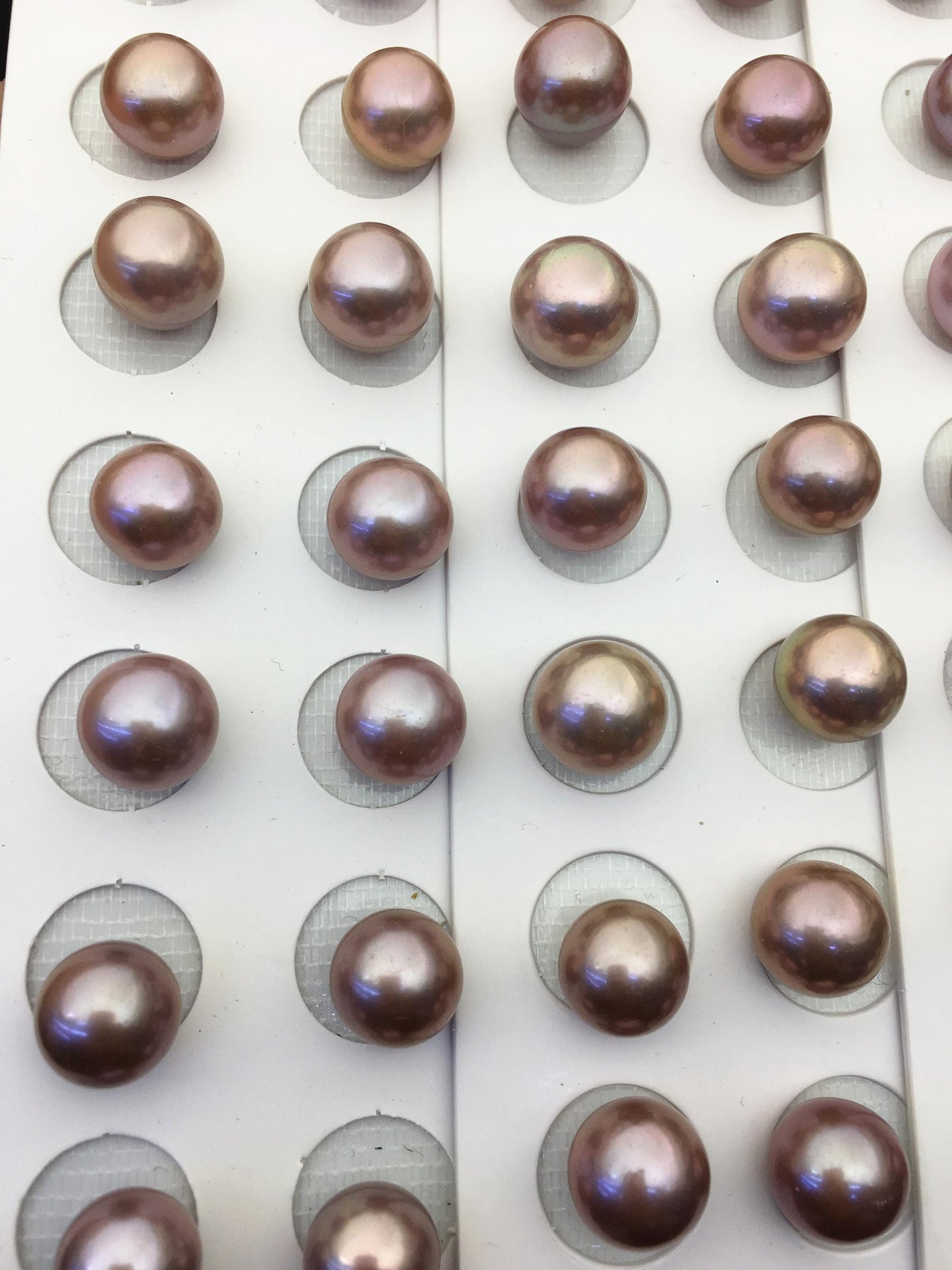 1 pair AAA 11-12mm Purple Rainbow Round edison freshwater pearl,ED12-3A-1-20