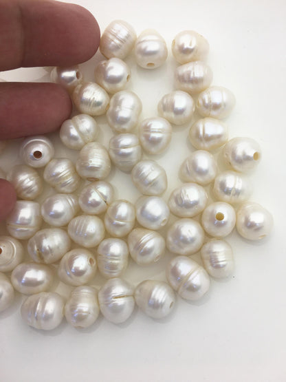 20pcs AA 10.2-11.2mm white teardrop freshwater pearls,2.2mm large hole,LR11-T6