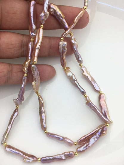 33'' AAA 4-8mm purple rainbow toothpick keshi biwa freshwater Pearl necklace,genuine freshwater Pearl necklace,NPN1-024-7