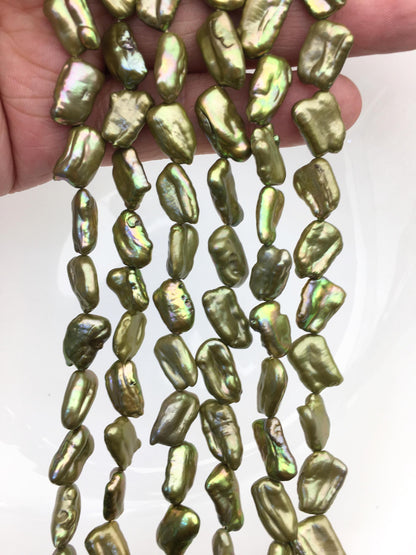 AAA Green Biwa keshi Freshwater Pearl,DIY Loose Freshwater Pearl,ZS-200-85