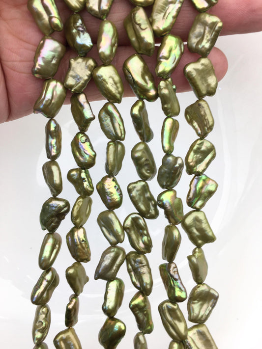 AAA Green Biwa keshi Freshwater Pearl,DIY Loose Freshwater Pearl,ZS-200-85
