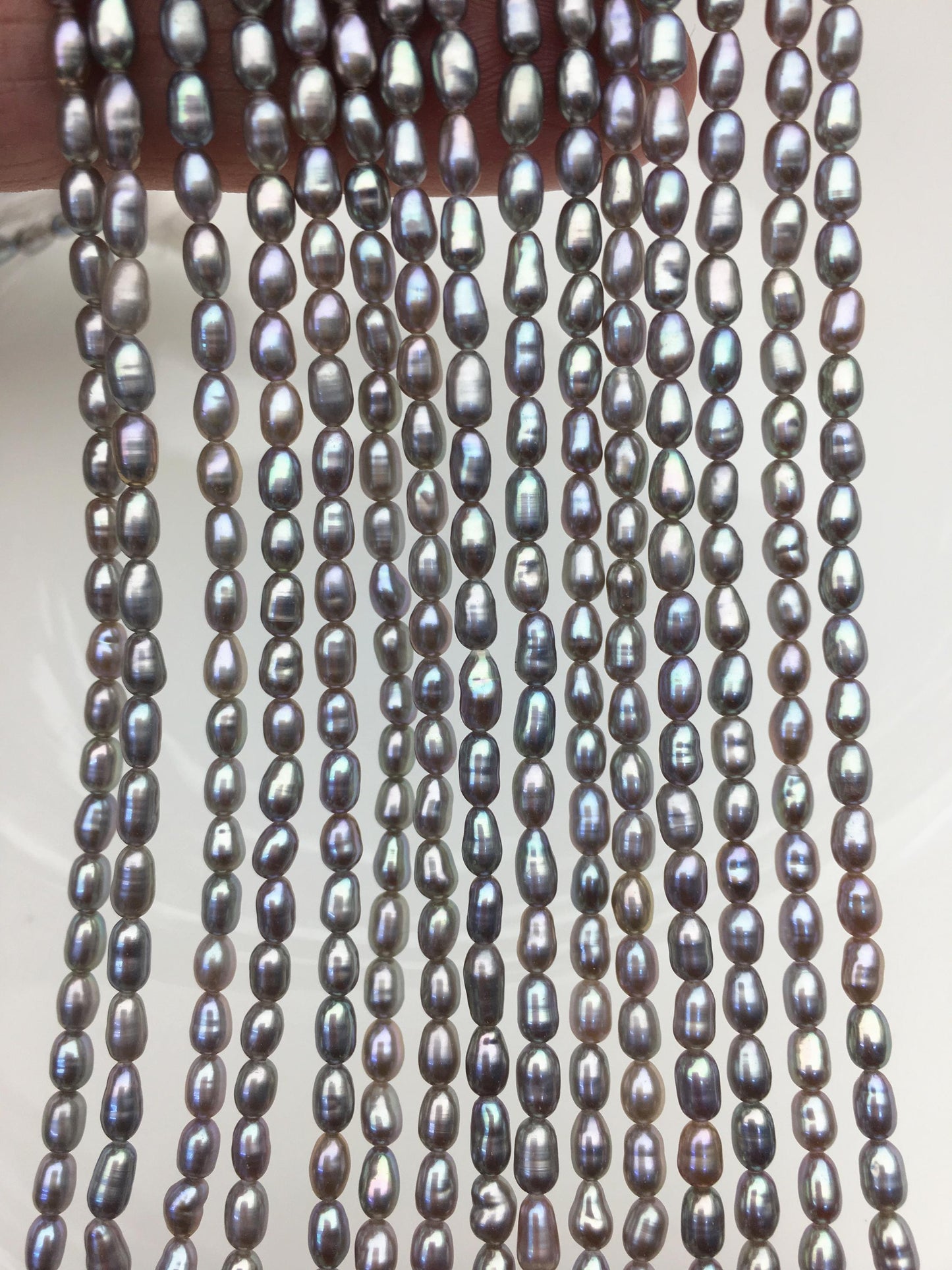 AAA 3-3.5mm Tiny Gray nugget rice freshwater pearls,irregular nugget freshwater pearl strand,LM3-3A-20