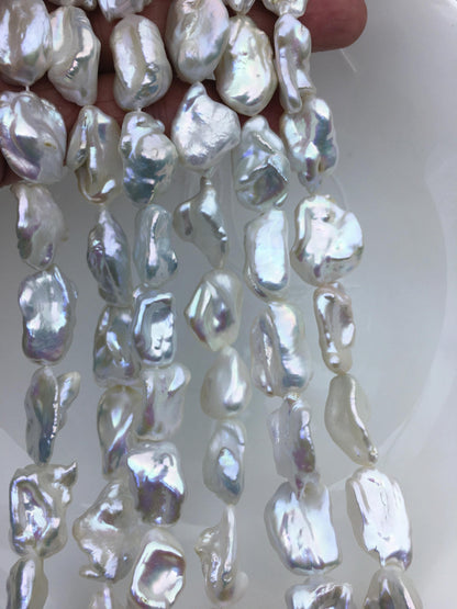 AA+ 14-16mm white twist long keshi Freshwater Pearl,DIY Loose Freshwater Pearl,wholesale price,china wholesale pearl,ZS-200-116