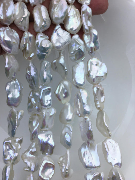 AA+ 14-16mm white twist long keshi Freshwater Pearl,DIY Loose Freshwater Pearl,wholesale price,china wholesale pearl,ZS-200-116