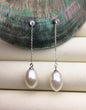 AAA 9mm White rice pearl cz stud earrings,zircon S925 Sterling Sliver pearl earrings,pearl for women for girl,SE3-045