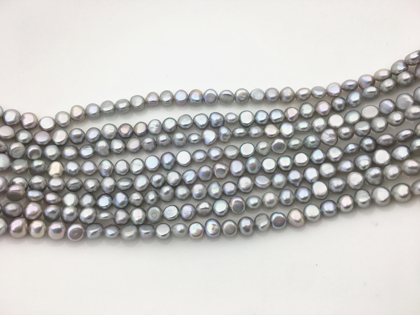 AAA 5.5-6.5*6-7mm gray nugget freshwater pearls,irregular nugget freshwater pearl strand,LM5-3A-13