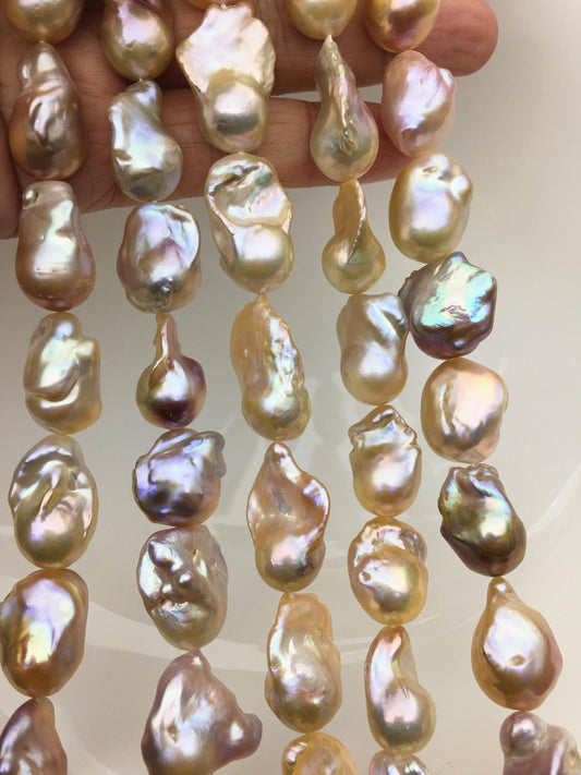 15.5'' AA+ 12-15mm natural mix color flame ball pearl,FL15-2A-5-2