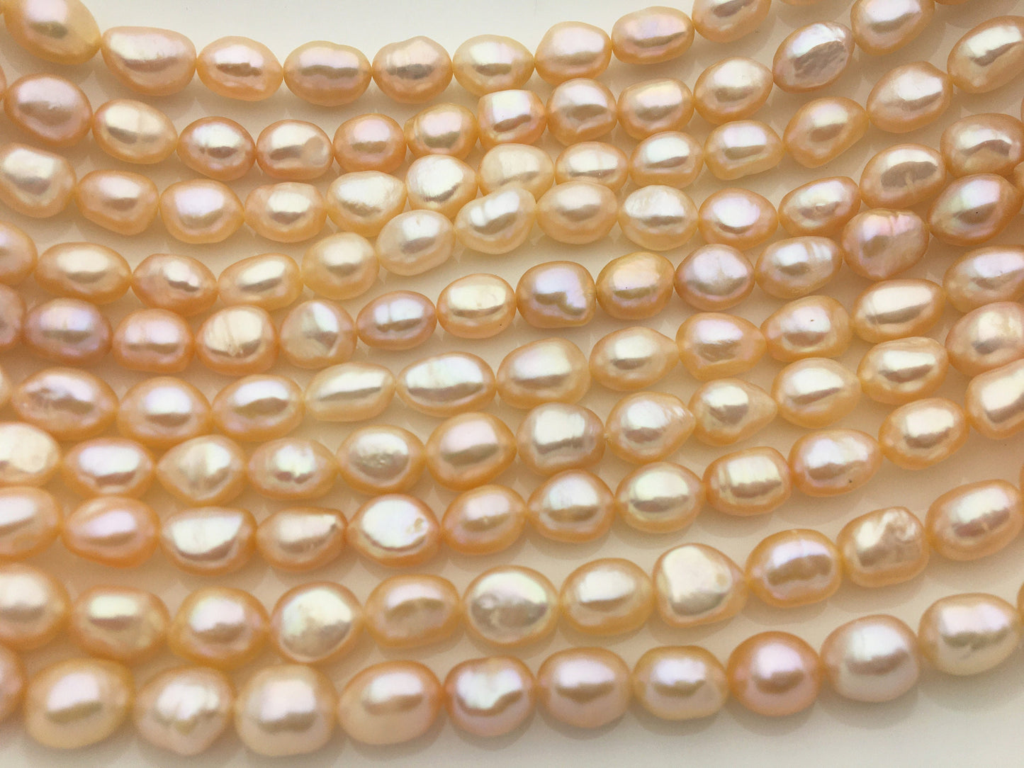 AAA 8.5-9.5x10-12mm pink nugget pearls,peach pearl necklace,LM9-3A-1-2