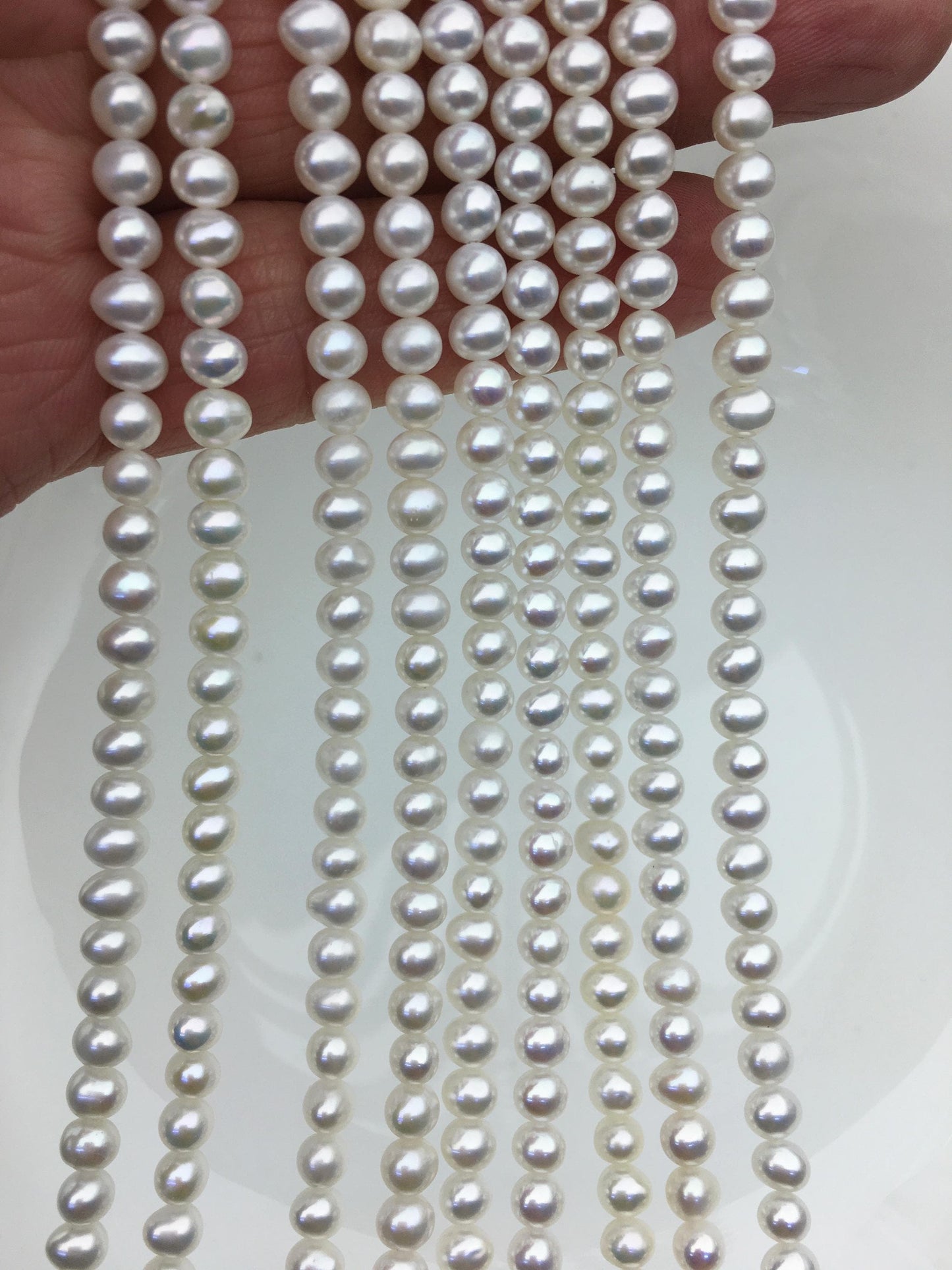AAA 4.5-5mm white potato pearls,4mm tiny pearl,for pearl necklace,for pearl earrings,Wedding Bride,CR4-3A-2