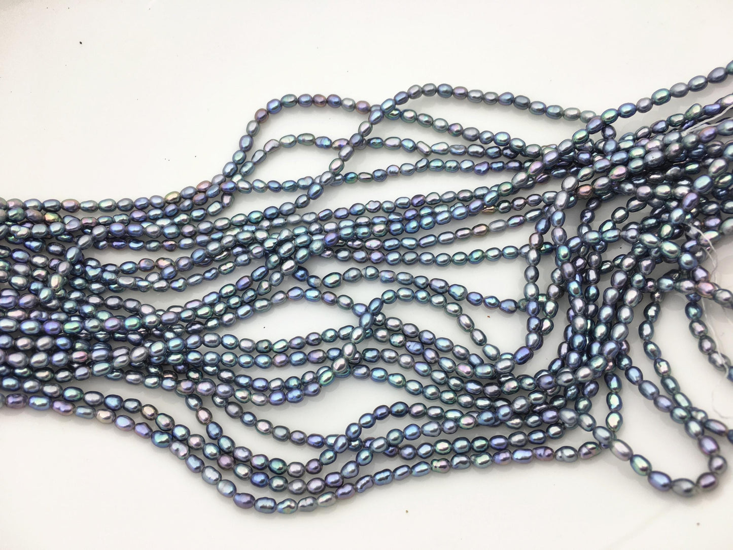 AAA 3-3.5mm Tiny black blue peacock nugget rice freshwater pearls,irregular nugget freshwater pearl strand,LM3-3A-20