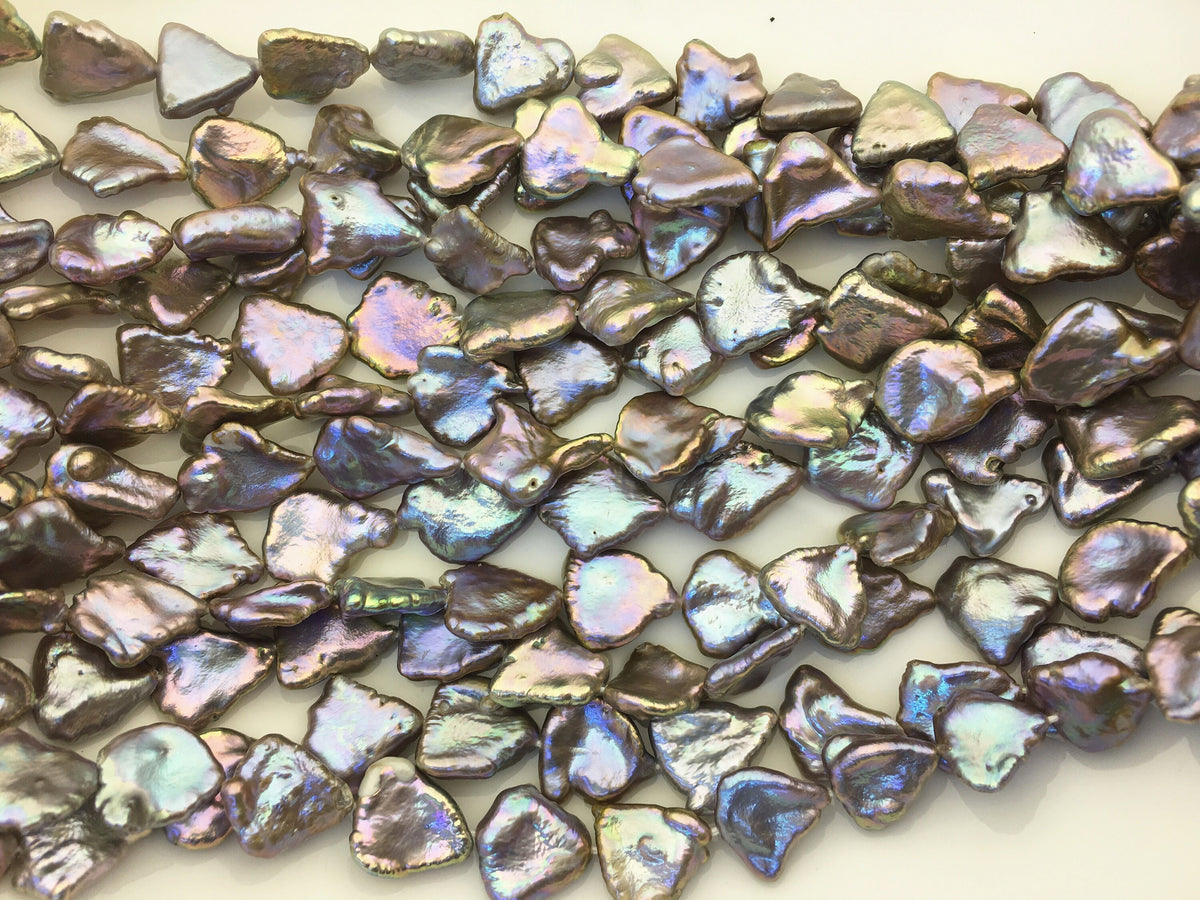 AA+ 8-11mm Gray Rainbow Golden keshi Freshwater Pearl,DIY Loose Freshwater Pearl,ZS-200-1