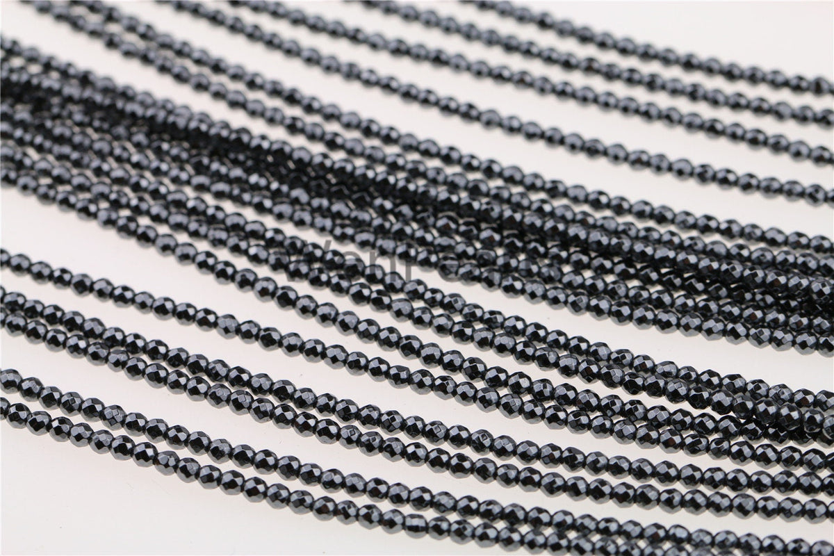 Hematite,2mm Faceted Round,AAA,200pcs,15.5 inches,G50-R2-001