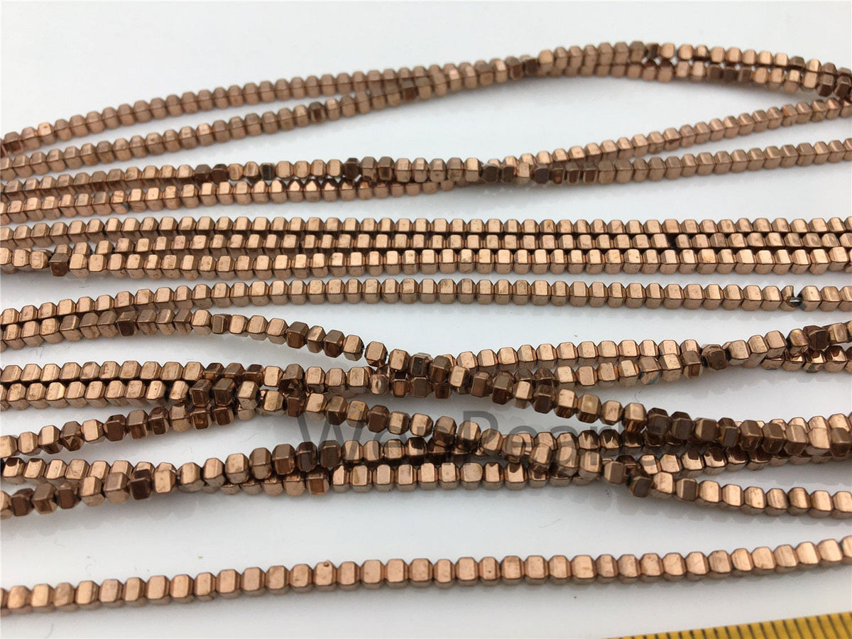 Hematite,Light Brown 2mmx2mm cube square Beads,AAA, 15.5 inches,G50-CU22-006-1
