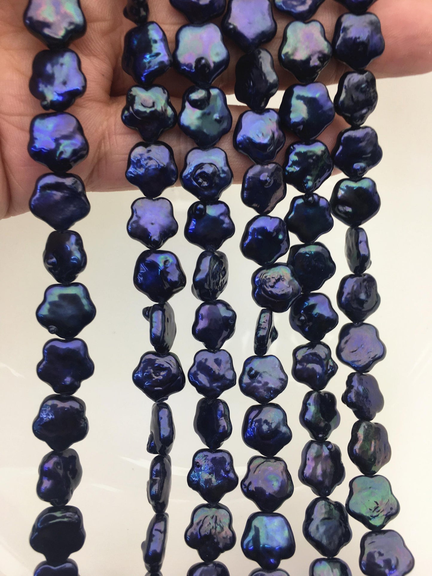 AA 11-12mm deep blue black plum blossom Freshwater Pearl,ZS-119-33