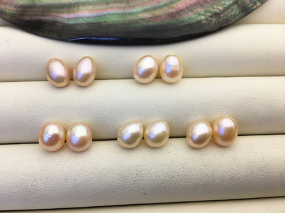 5 pairs AAA 7.5-8mm pink orange rice freshwater pearls,LR8-3A-8