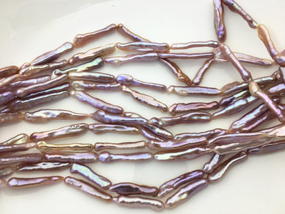 15.5'' AAA 4-7mm natural purple rainbow Toothpick pearls,ZS-80-25-10