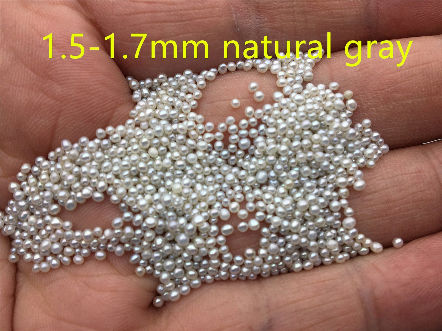 10pcs AAA 1.5-1.7mm natural gray near round freshwater seed pearls,10pcs no hole,Cultured pearl,diy pearl beads,birthday,RP1-3A-15-3