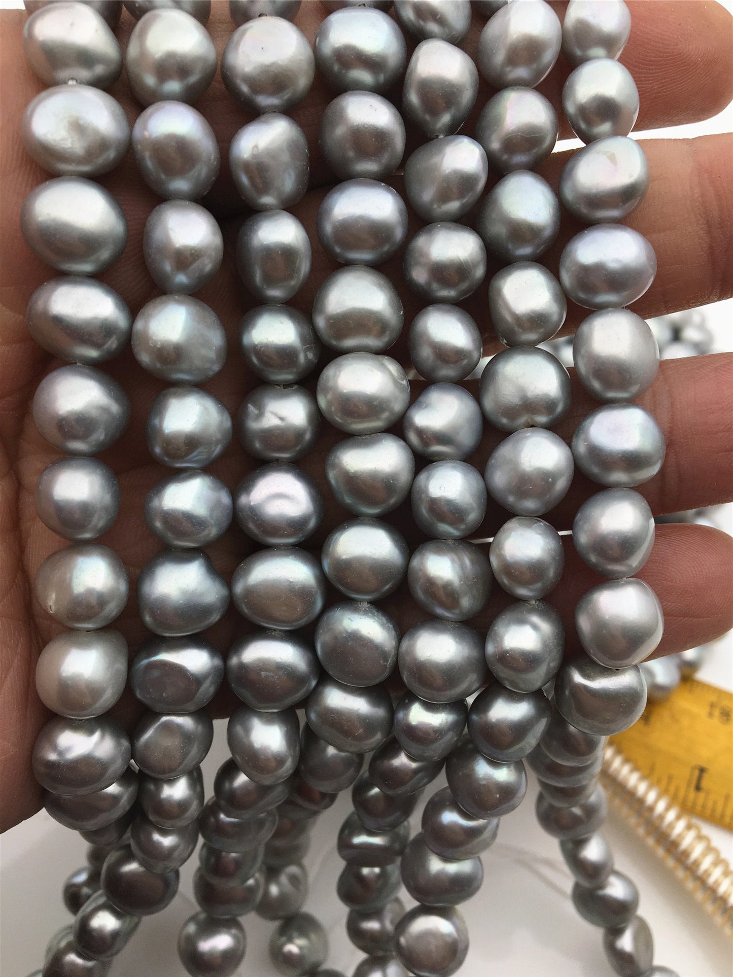AAA 8.3-9.3x9-10mm gray nugget freshwater pearls,Irregular Beads for Pearl Necklace bracelet,gray baroque pearl strand,LM9-3A-22