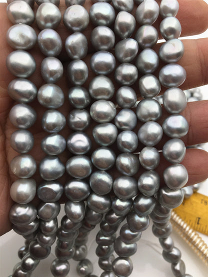 AAA 8.3-9.3x9-10mm gray nugget freshwater pearls,Irregular Beads for Pearl Necklace bracelet,gray baroque pearl strand,LM9-3A-22
