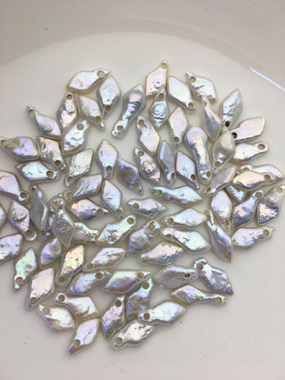 20pcs AAA 8-10mm white diamond freshwater pearls,2.2mm top large big hole,ZS-103-11