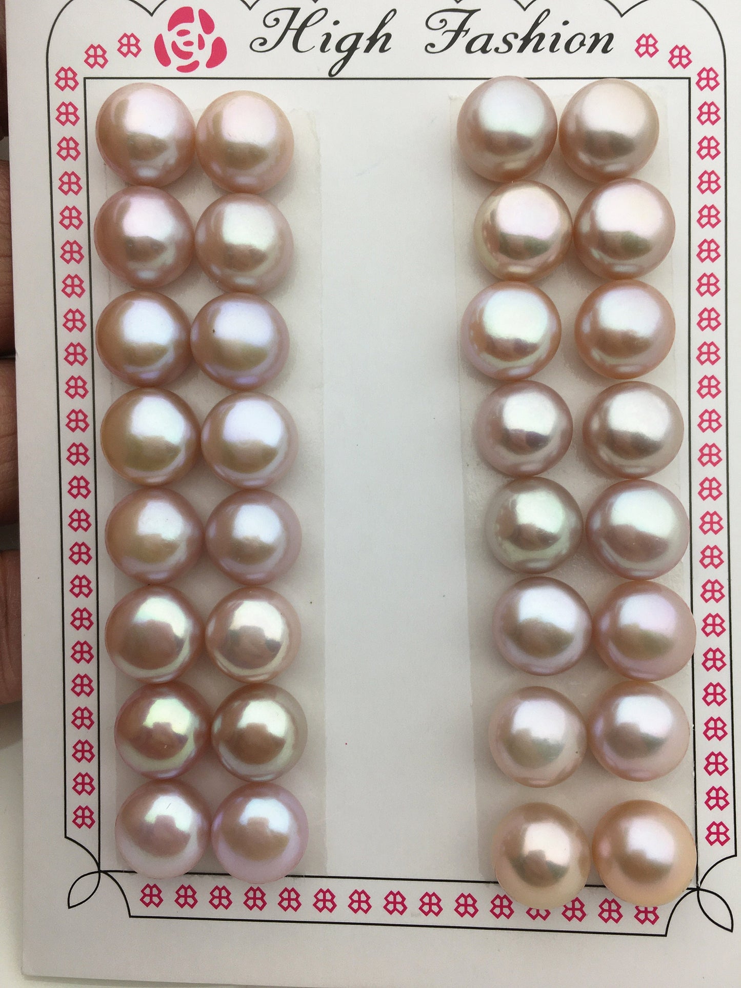 1 pair AAA+ 10.5-11mm Purple button Round freshwater pearls pair,BTN11-4A-1-2