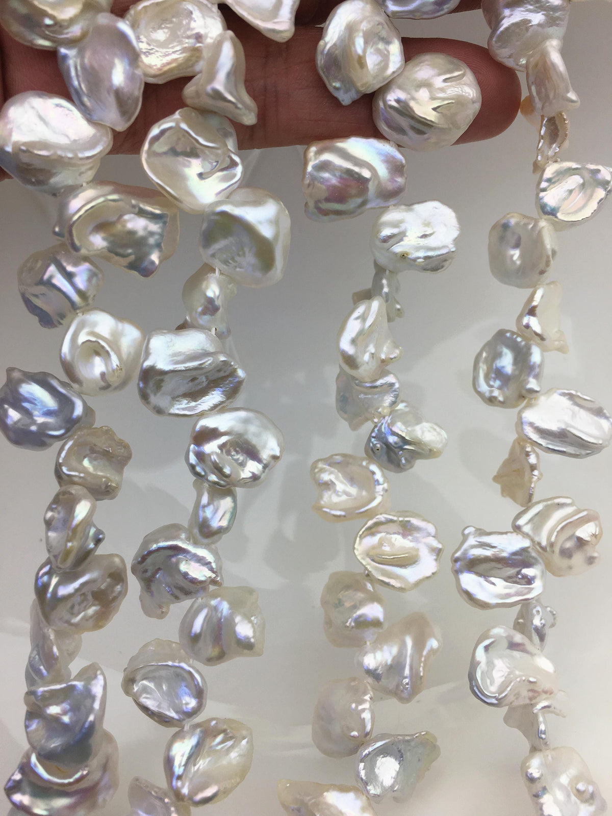 15.5'' AAA 11-13mm White Keshi Freshwater Pearls,keshi pearl strands,ZS-129-10