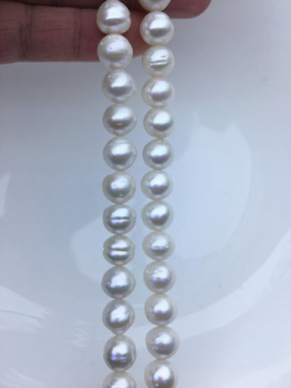 AA 9-11mm white button freshwater pearls,full strand,Rondelle pearl Beads,loose freshwater pearl,SM10-T2
