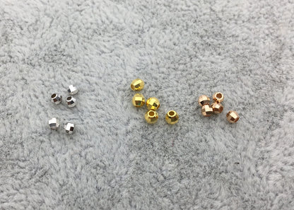 18k Real 2mm/2.3mm/2.8mm White/Yellow/Rose Gold Handmade Bali Style Faceted Round Beads, 18k Gold Beads. 18k Spacer Beads,ASG-PJ-002