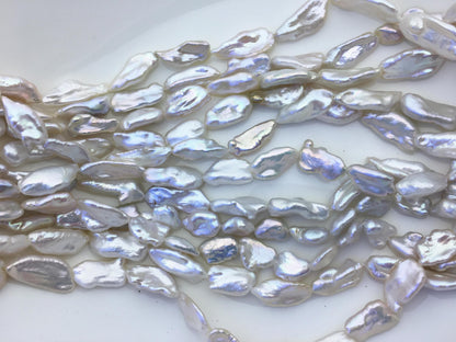 AAA 8-10mm white Keshi Biwa Pearl Necklace,ZS-200-120-20