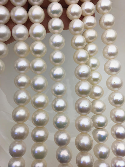 AA+ 11-13mm white round freshwater pearls,loose pearl beads,round pearl string,pearl necklace DIY jewelry material,RP11-2A-4