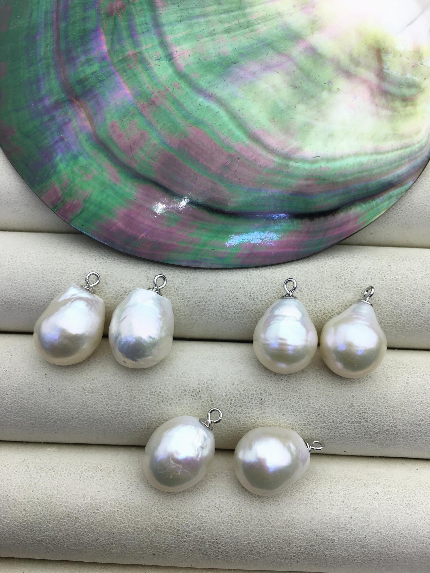 2 pairs AAA 11-12mm White baroque drop edison freshwater pearl Pair,ED11-3A-2-10