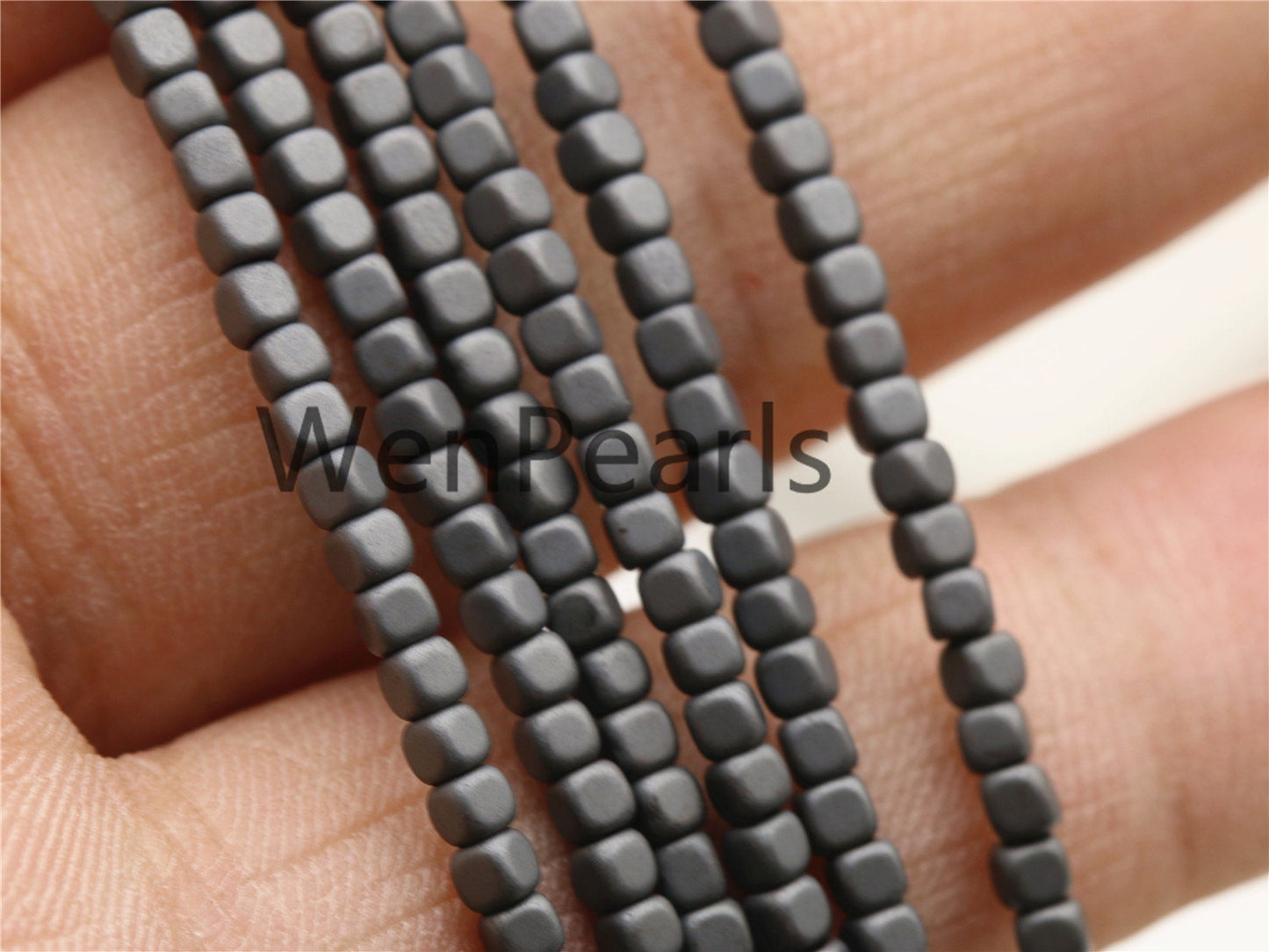 Hematite,2mmx2mm Scrub cube square Beads,AAA, 15.5 inches,G50-CU22-002