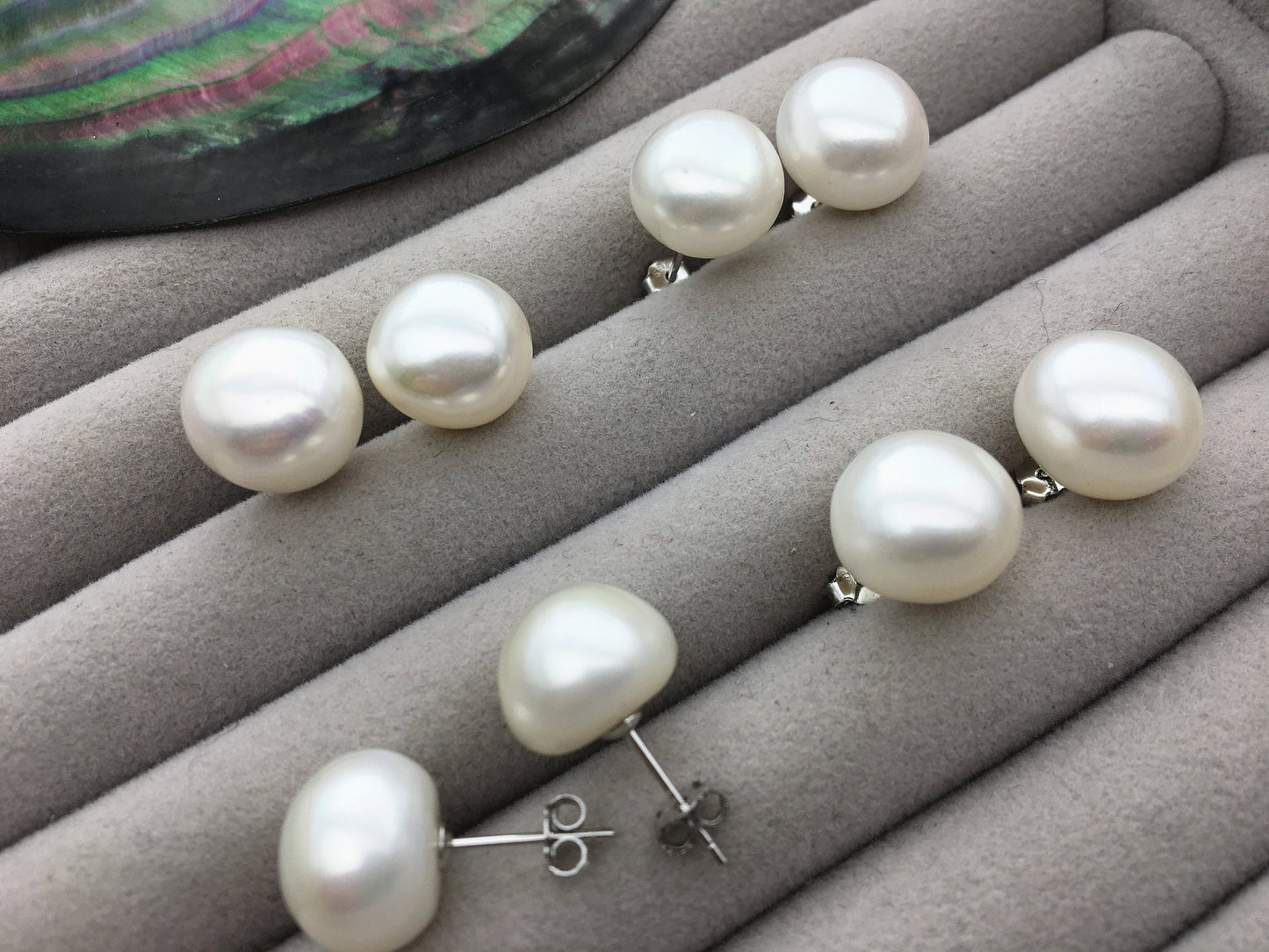 AAA 12-12.5mm big white nugget baroque Pearl Stud Earrings,freshwater pearl earrings,Wedding,classic pearl studs,SE1-069-9