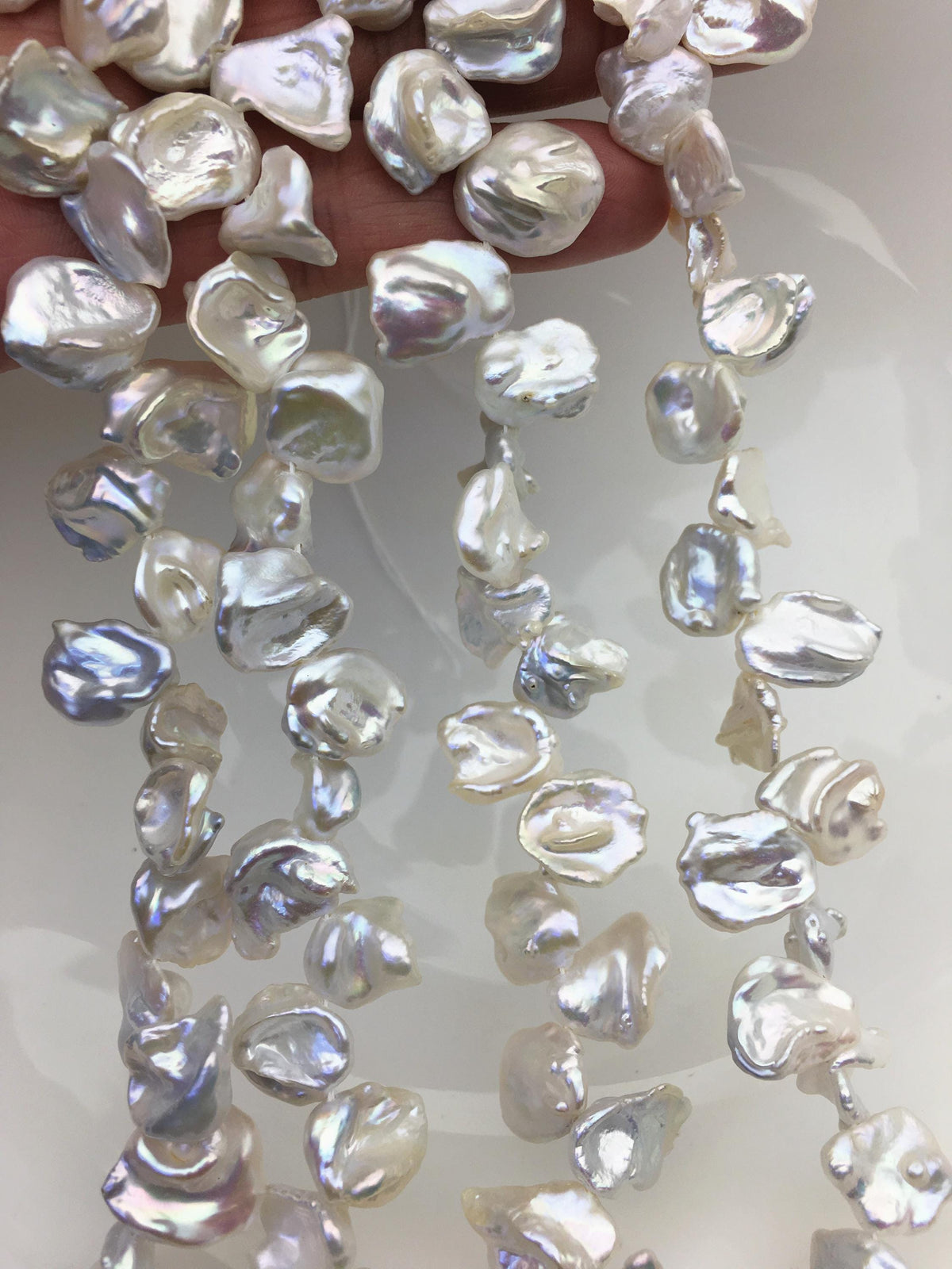 15.5'' AAA 11-13mm White Keshi Freshwater Pearls,keshi pearl strands,ZS-129-10