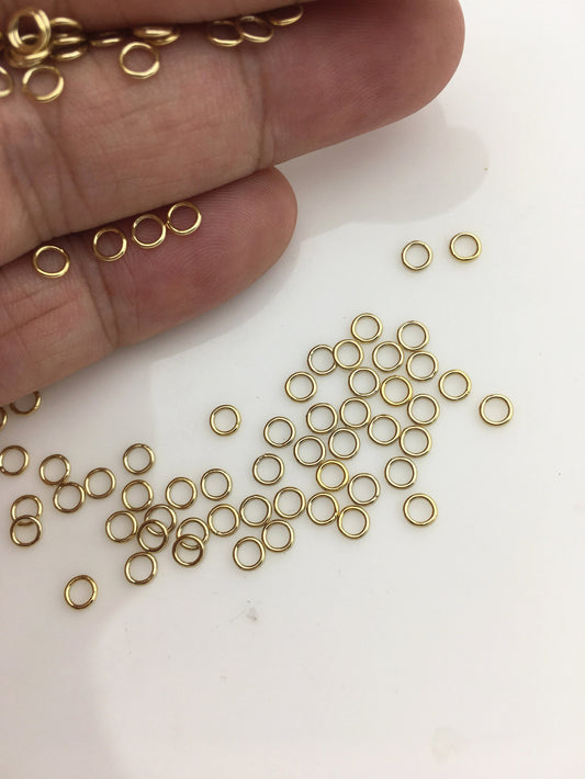 20pcs 4mmx0.64mm 14K Gold Filled Close Jump Rings, Gold Filled Closed Round Ring Jewelry, Round Jump Rings, AGF-OTH-2