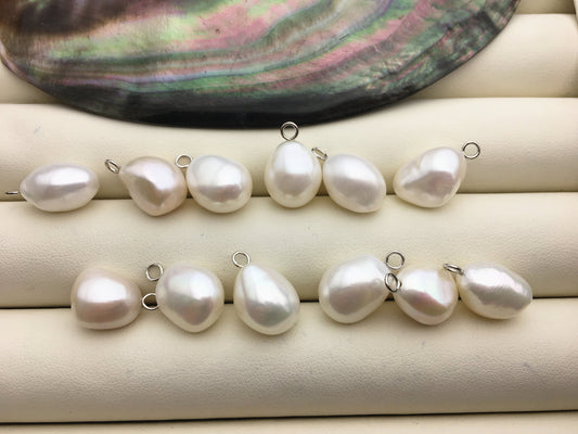 4pcs AAA 10.4-11.2mm White big nugget baroque pearl pendant,S925 Sterling silver pendant,NC1-T33